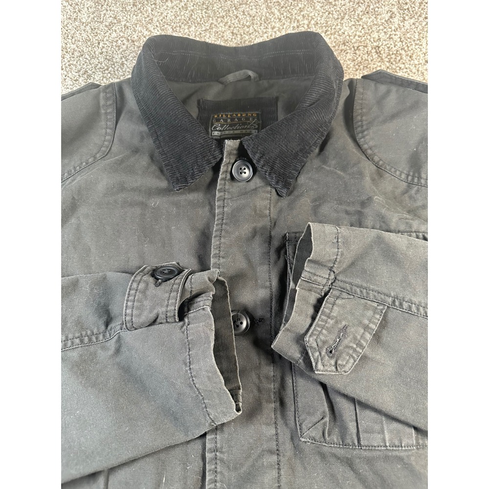 Billabong Garage Collection Mens Field Jacket Black Corduroy Trim M704VADD Large